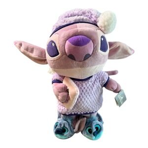 Disney Hong Kong ANGEL Plush Doll with‎ Pajamas Stitch & Duffy Pillow 16" RARE